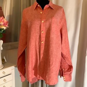 Tommy Bahama | Men’s Linen Shirt | Orange | Long Sleeved | Large